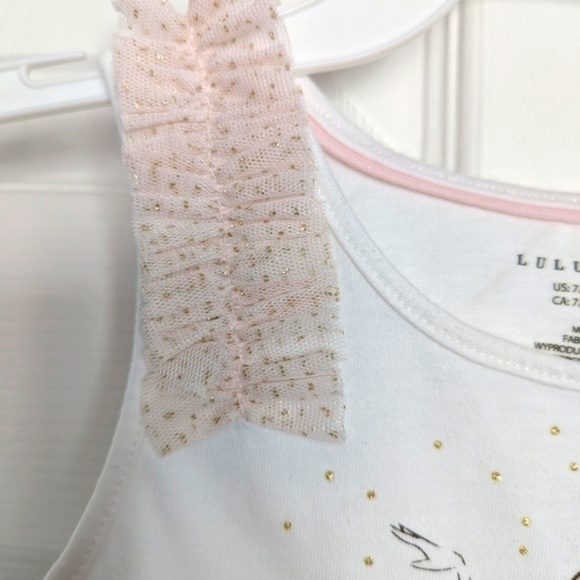 Lulurain Girls (Size 7/8) Ballerina Sleeveless Top With Tule Accents - Picture 3 of 7